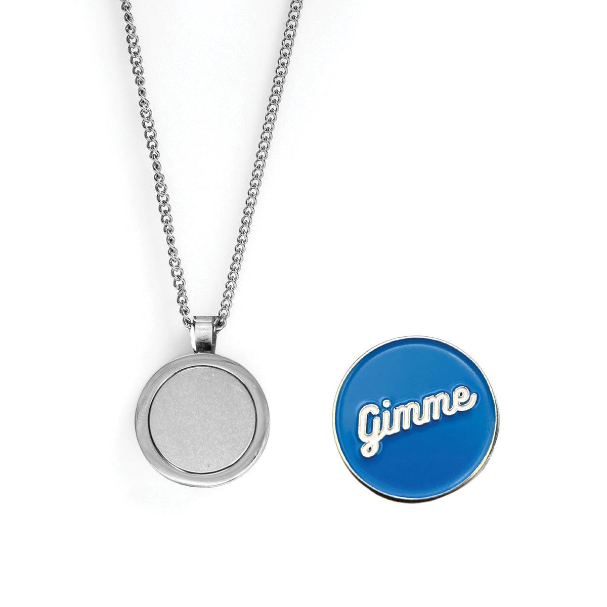Ball Marker Necklaces in Silver and Blue Gimme Golf Ball Marker Necklace by Birdie Girl Golf