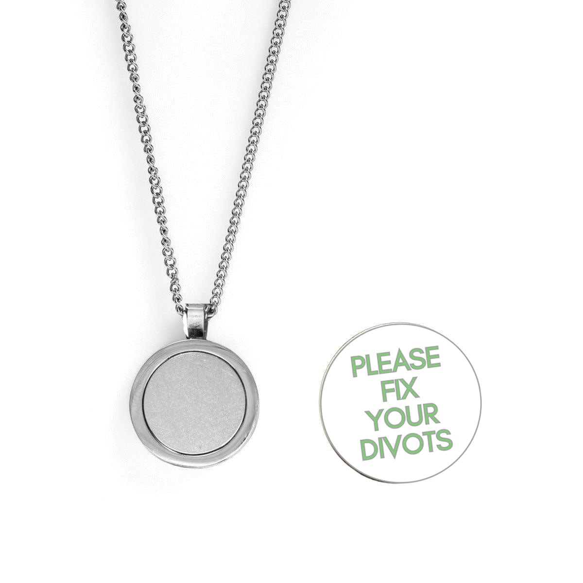 Ball Marker Necklaces in Silver, White and Green Don't be a D Golf Ball Marker Necklace with Magnet by Birdie Girl Golf