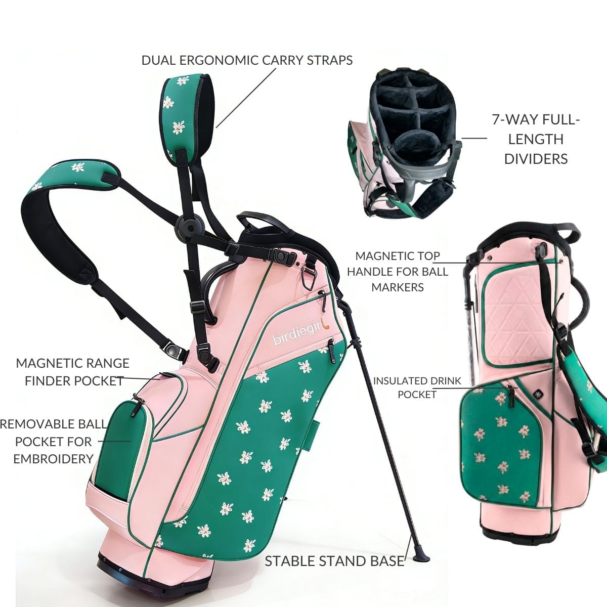 Golf Bags in Women's Golf Bag - Azalea Stand Bag by Birdie Girl Golf