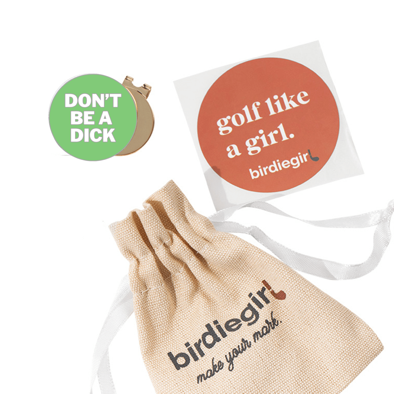 Golf Ball Markers in Don't Be D Golf Ball Marker with Hat Clip by Birdie Girl Golf