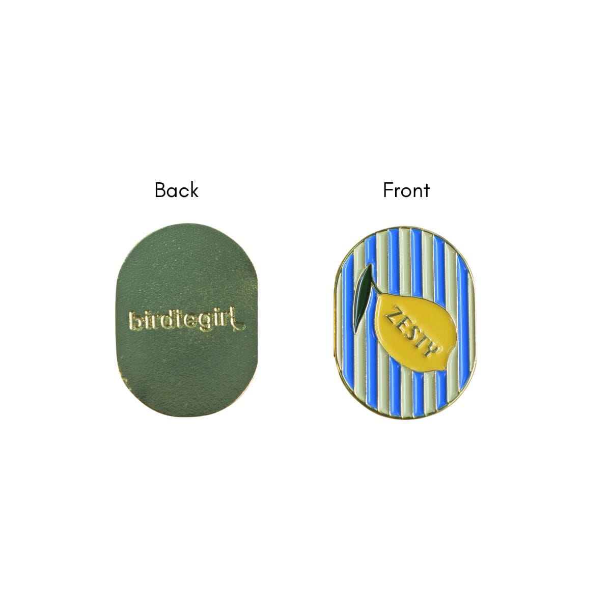 Golf Ball Markers in Zesty Lemon Ball Marker with Hat Clip by Birdie Girl Golf
