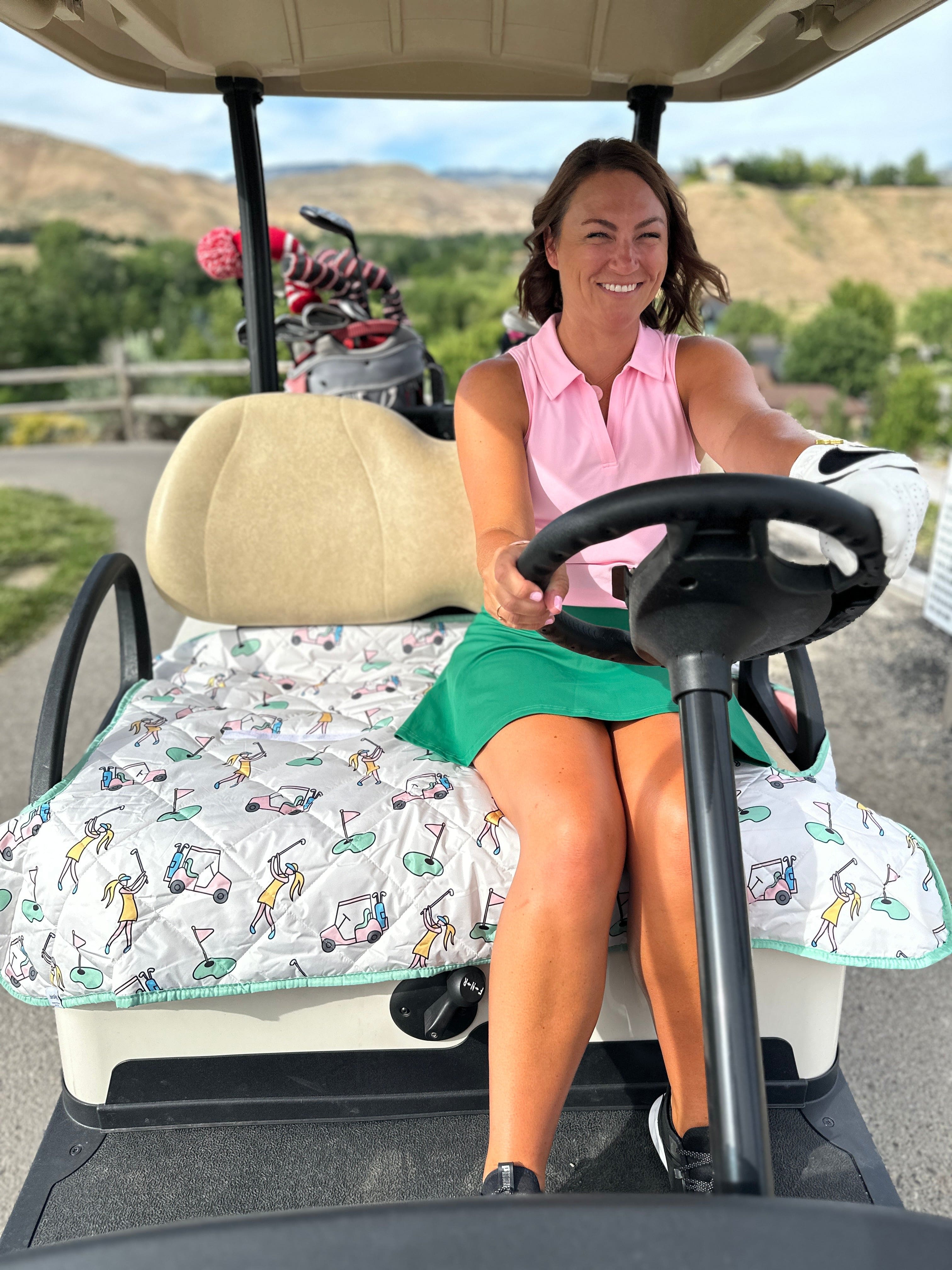 Golf Cart Seat Covers in Golf Girl Golf Cart Seat cover by Birdie Girl Golf