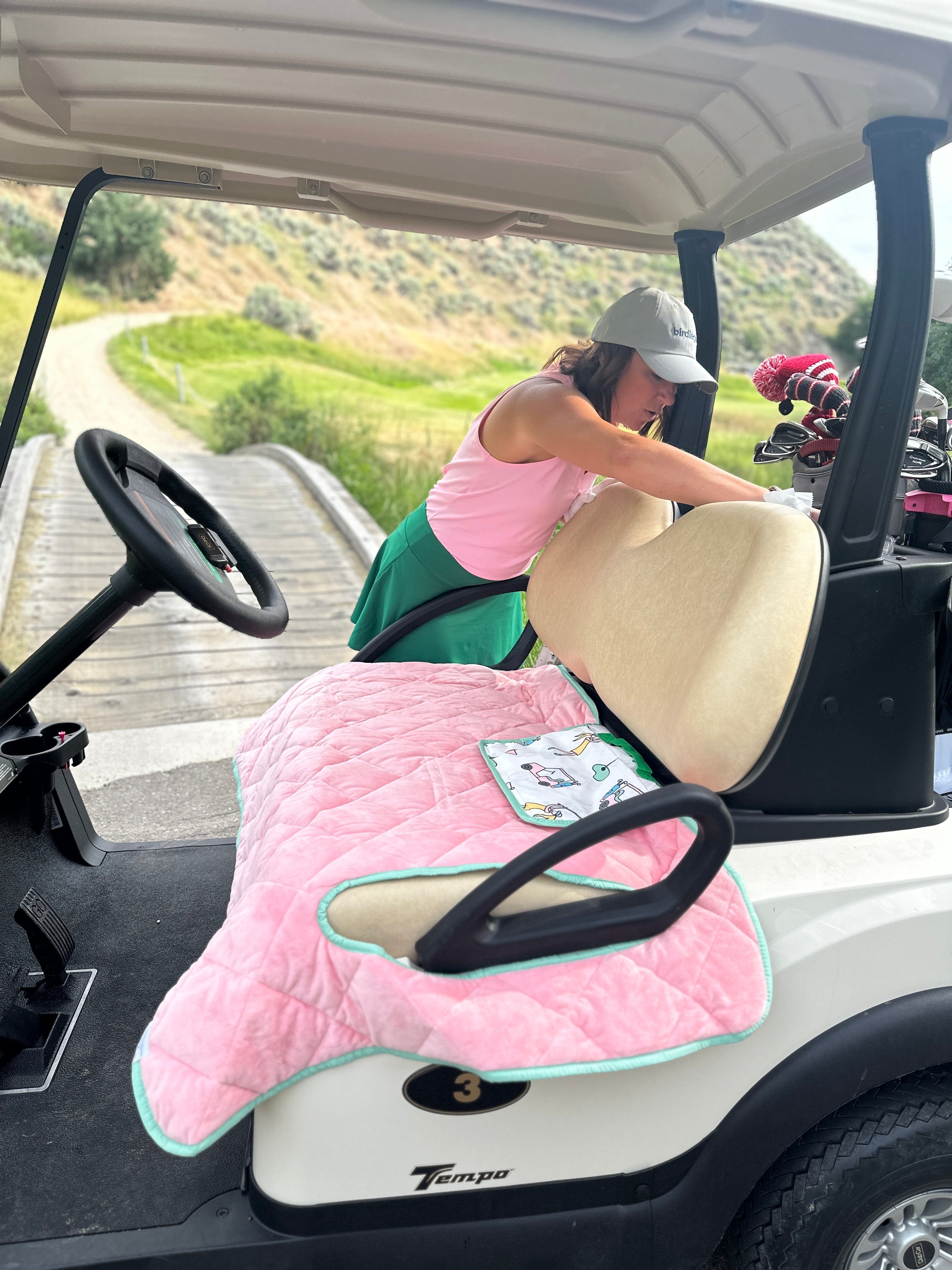 Golf Cart Seat Covers in Golf Girl Golf Cart Seat cover by Birdie Girl Golf