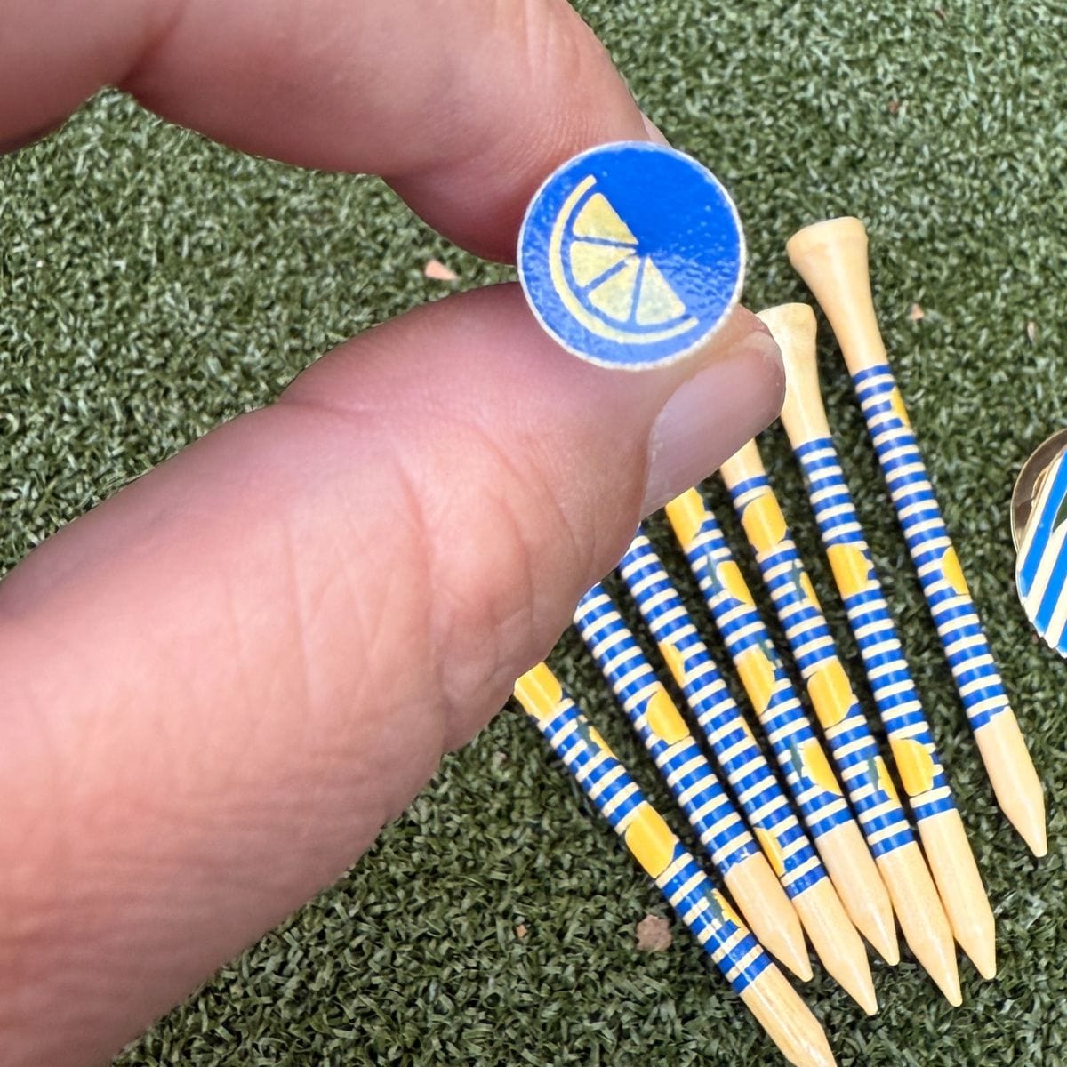 Golf Tees in Zesty Lemon Golf Tees by Birdie Girl Golf