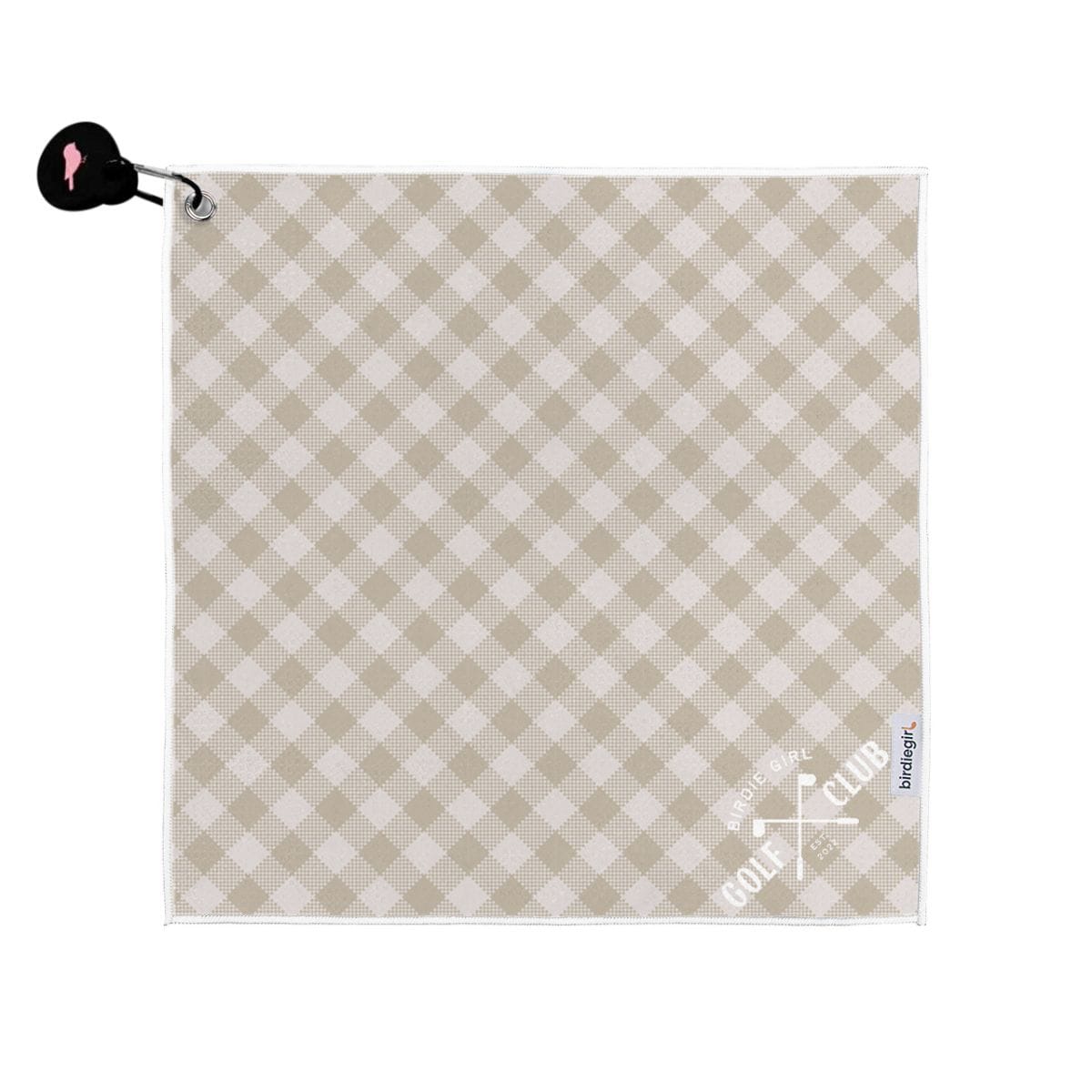 Magnetic Towels in Gingham Neutral Magnetic Golf Towel by Birdie Girl Golf
