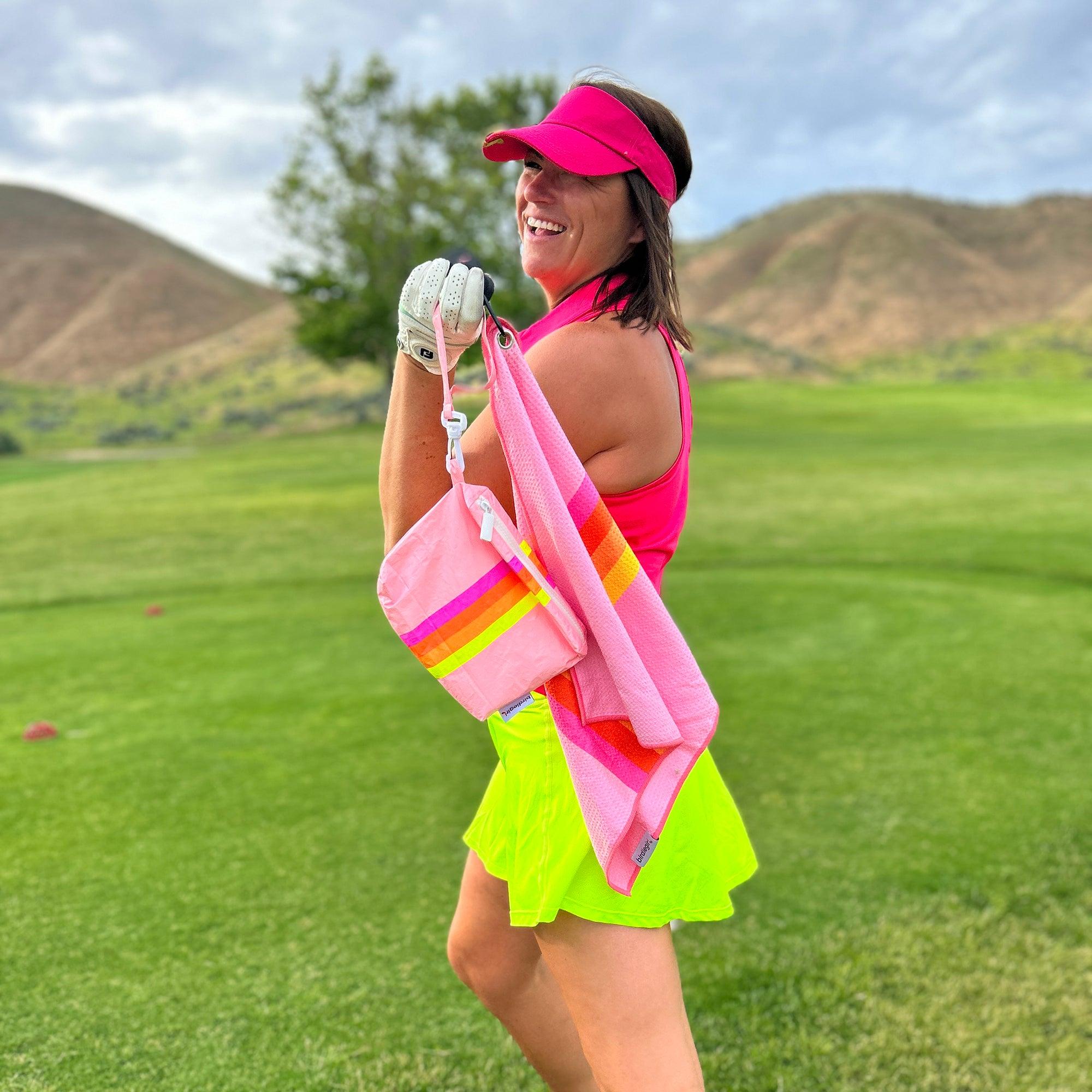 Magnetic Towels in Golfher's Sunset Magnetic Golf Towel by Birdie Girl Golf