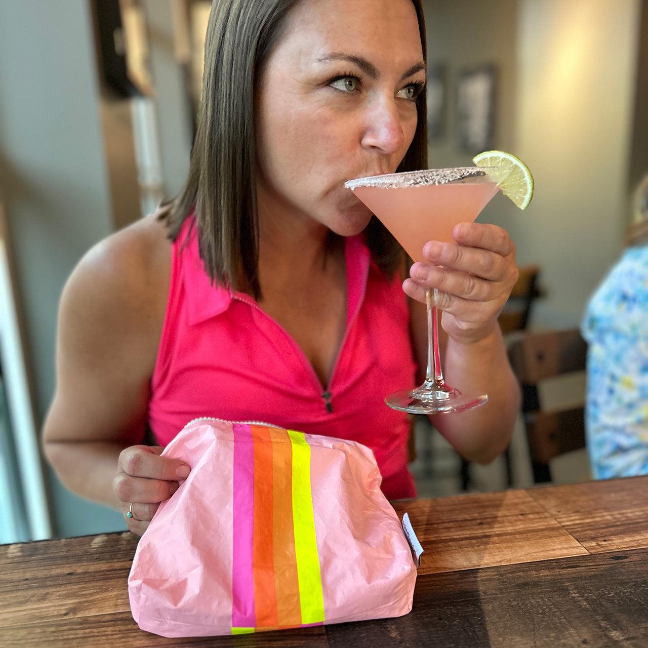 Magnetic Towels in Set of 2: Golfher's Sunset Magnetic Golf Towel and Golf Accessory Bag by Birdie Girl Golf