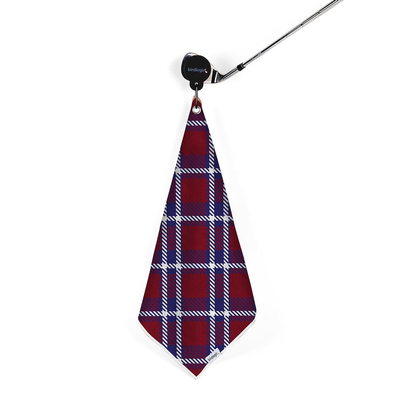 Magnetic Towels in Set of 2: Ryder Plaid Magnetic Golf Towel and Golf Belt Bag by Birdie Girl Golf