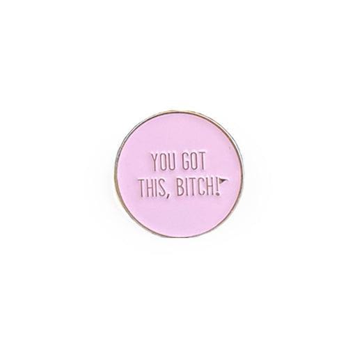 Ball Marker Necklaces in Gold/Pink Women's Golf Ball Marker Necklace with "You Got This Bitch" Marker by Birdie Girl Golf