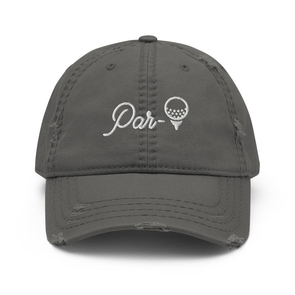 in Charcoal Grey Par-Tee Women's Golf Distressed Hat by Birdie Girl Golf