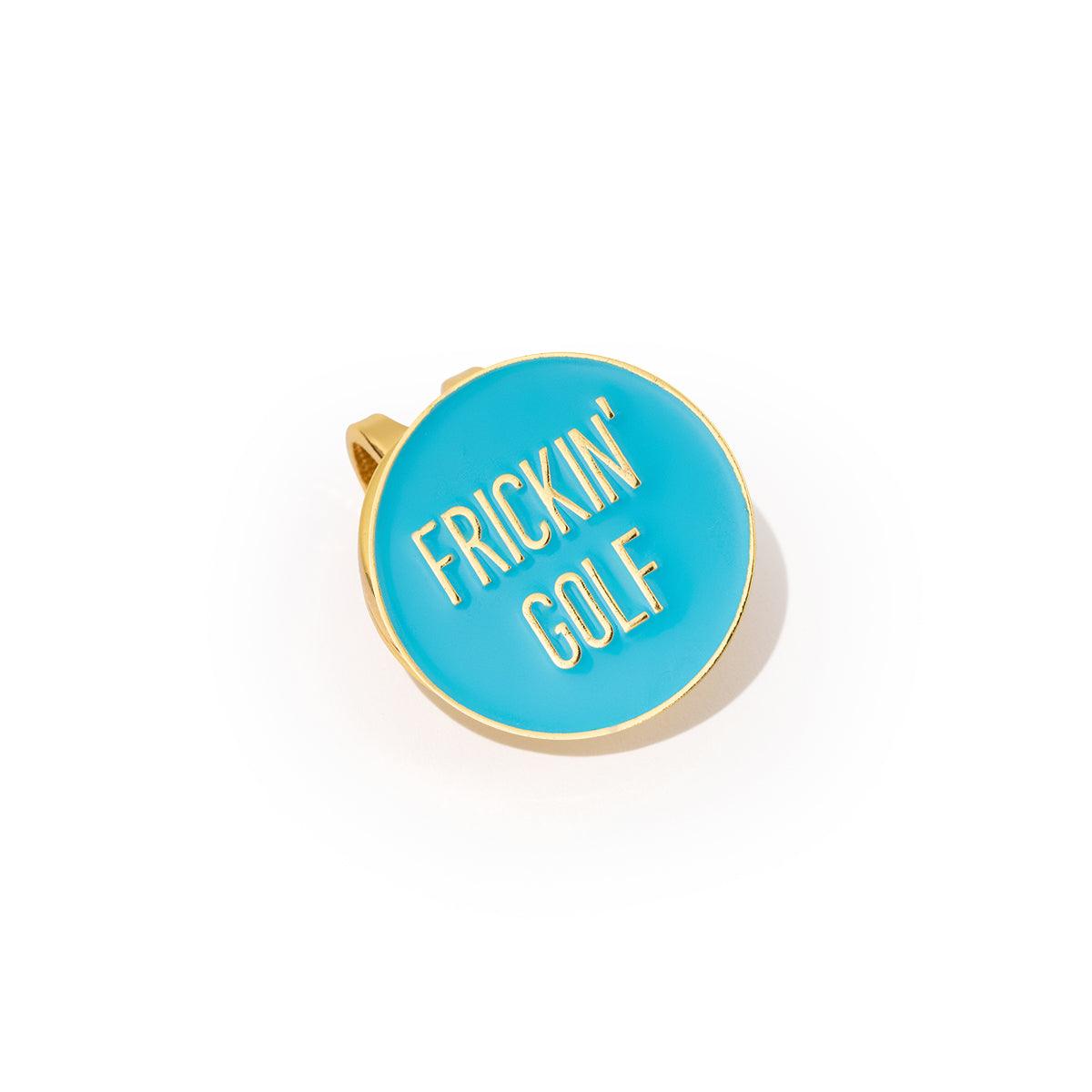 Golf Ball Markers in Gold Frickin' Golf Ladies Ball Marker with Magnetic Hat Clip by Birdie Girl Golf