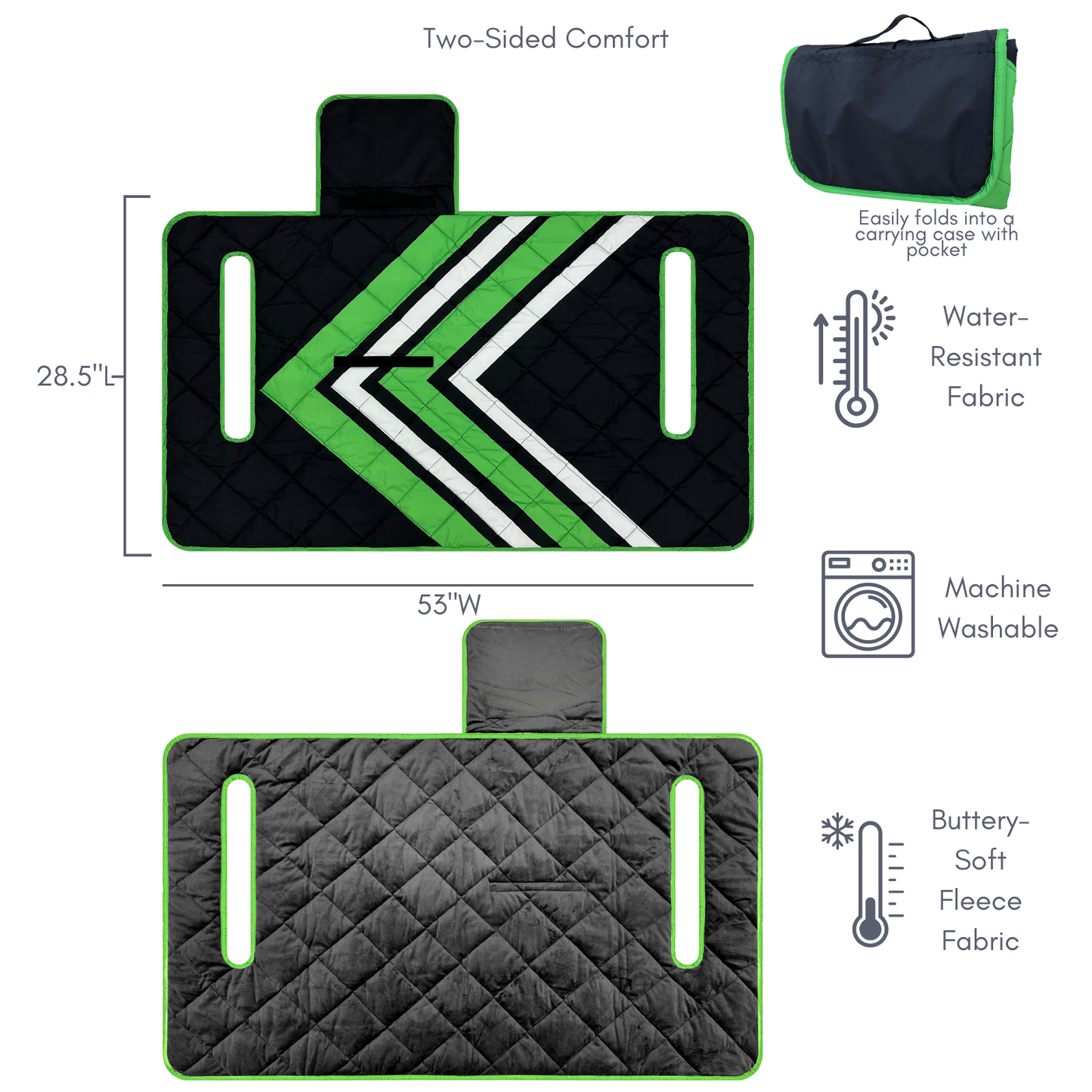 Green and Black Stripe Golf Cart Seat Cover