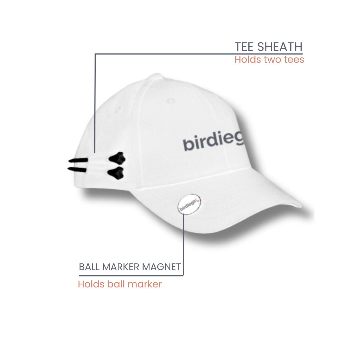 Birdie Girl Golf Utility Hat - Holds Tees and Markers