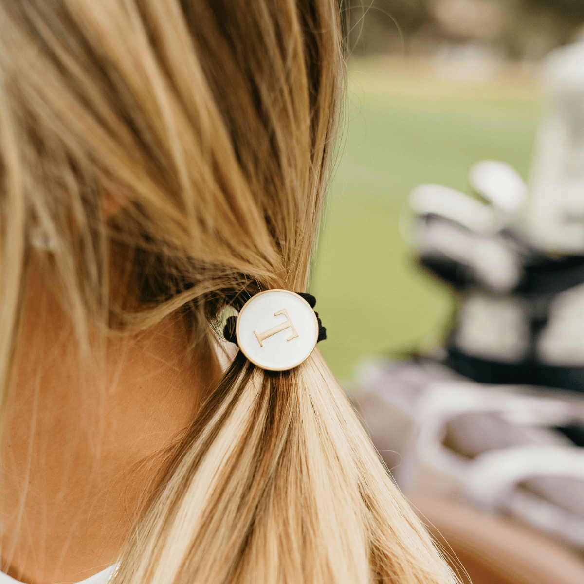 Ball marker hair tie for women golfers by Birdie Girl