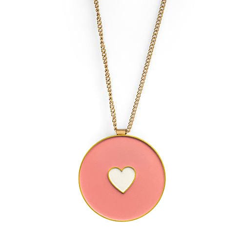 Ball Marker Necklaces in Gold Women's Golf Ball Marker Necklace with Heart Golf Ball Marker by Birdie Girl Golf