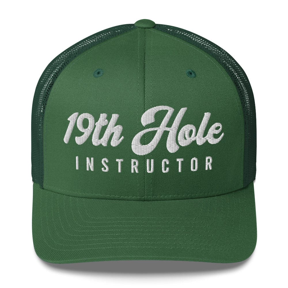 in Evergreen 19th Hole Instructor Golf Trucker Cap by Birdie Girl Golf
