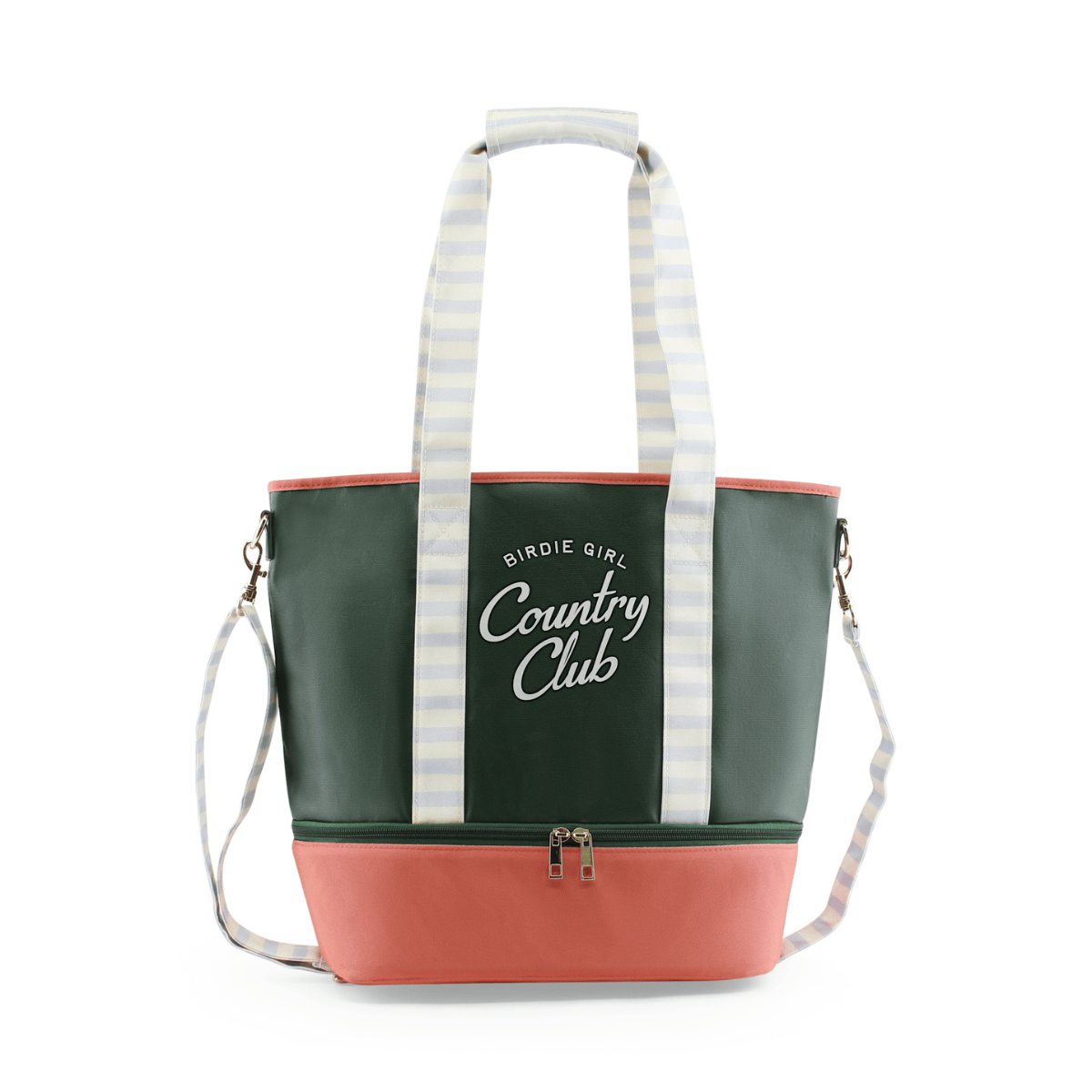 Golf Bags in Country Club Stripe Women's Golf Cart Tote Bag by Birdie Girl Golf