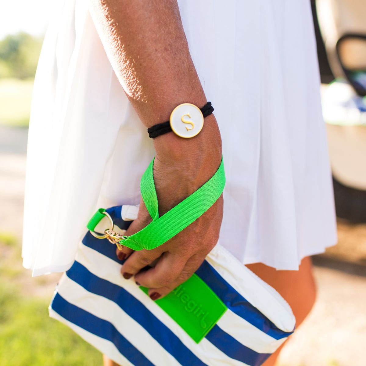 Golf Bags in Navy Stripe Women's Golf Accessories Bag by Birdie Girl Golf