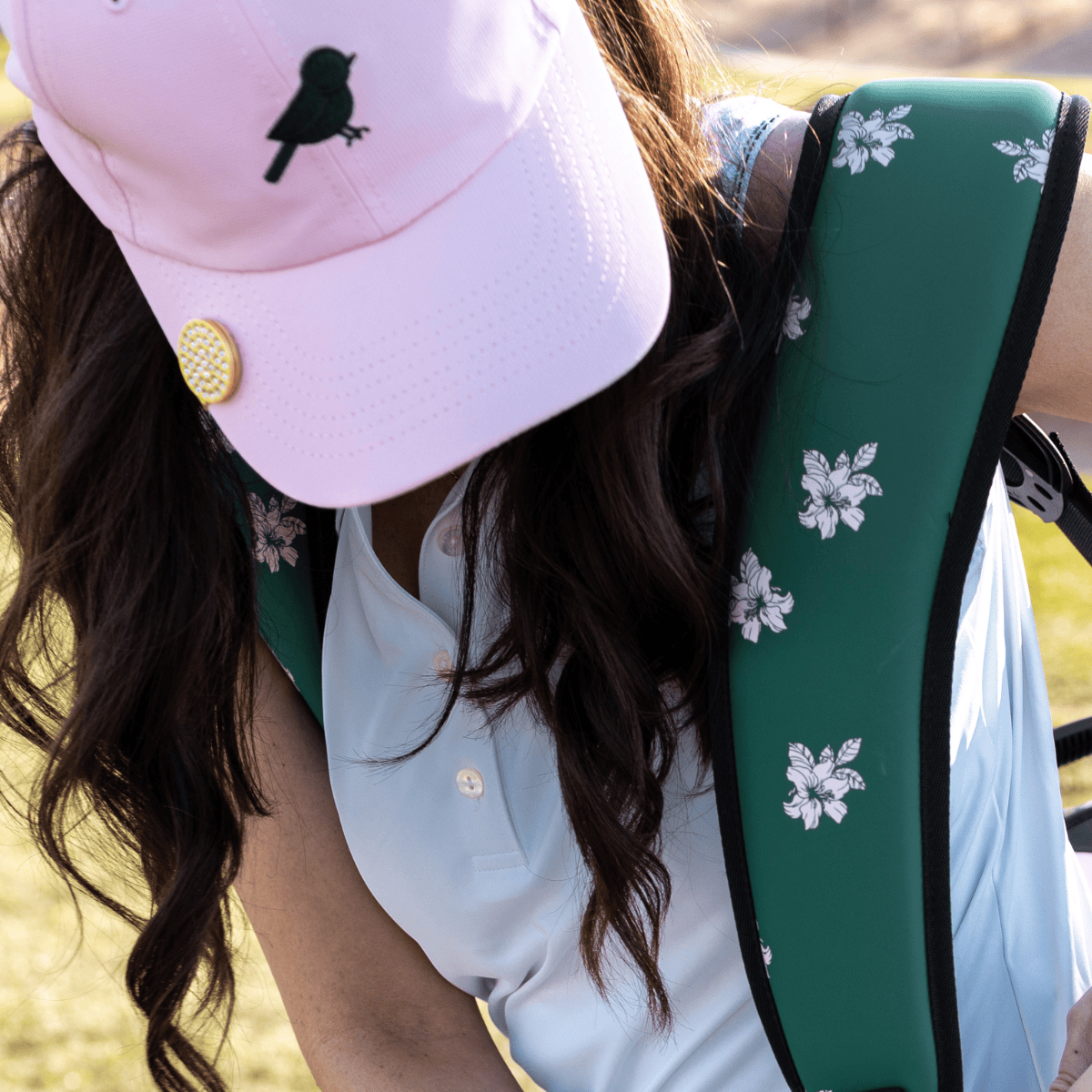 Golf Ball Markers in Gold Crystal Bling Women's Golf Ball Marker with Hat Clip by Birdie Girl Golf