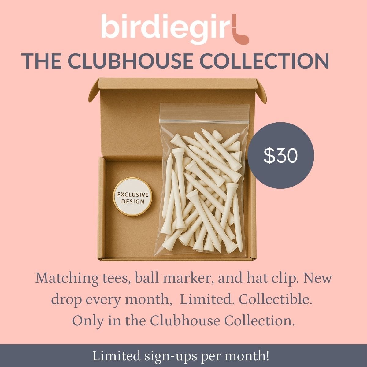 Golf Ball Markers in Monthly Subscription The Clubhouse Collection by Birdie Girl Golf
