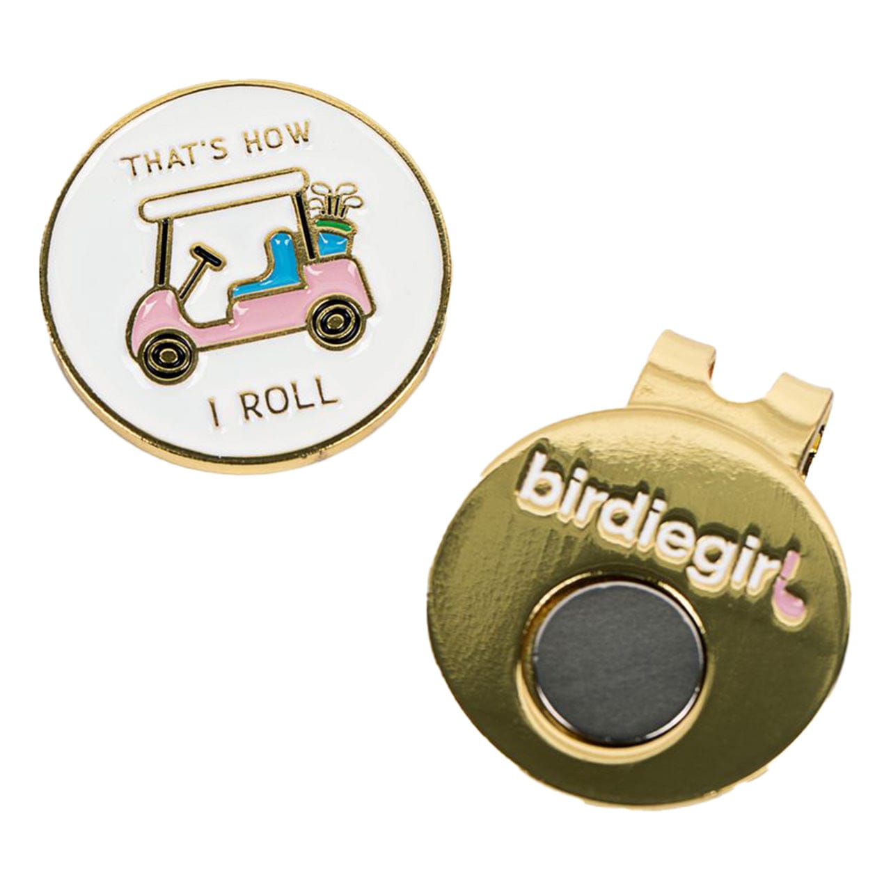 Golf Ball Markers in Sassy Women's Golf Ball Marker Collection (set of 4) with Hat Clip by Birdie Girl Golf
