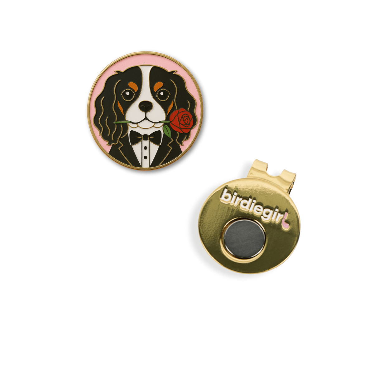 Golf Ball Markers in The Suiter Dog Golf Ball Marker with Magnetic Hat Clip by Birdie Girl Golf