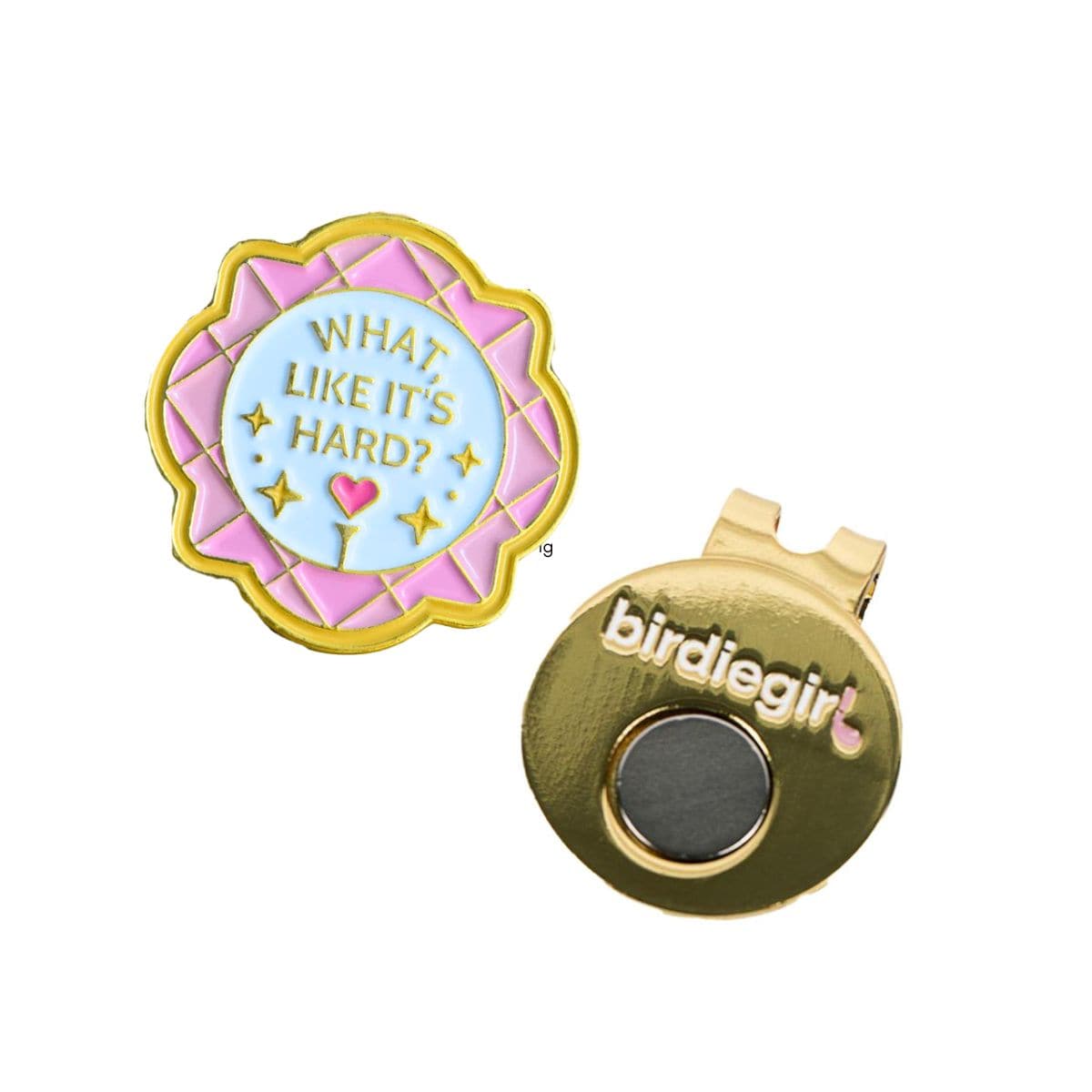 Golf Ball Markers in What, Like It’s Hard? Ball Marker and Hat Clip by Birdie Girl Golf