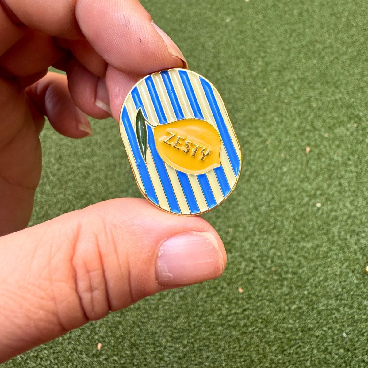 Golf Ball Markers in Zesty Lemon Ball Marker with Hat Clip by Birdie Girl Golf