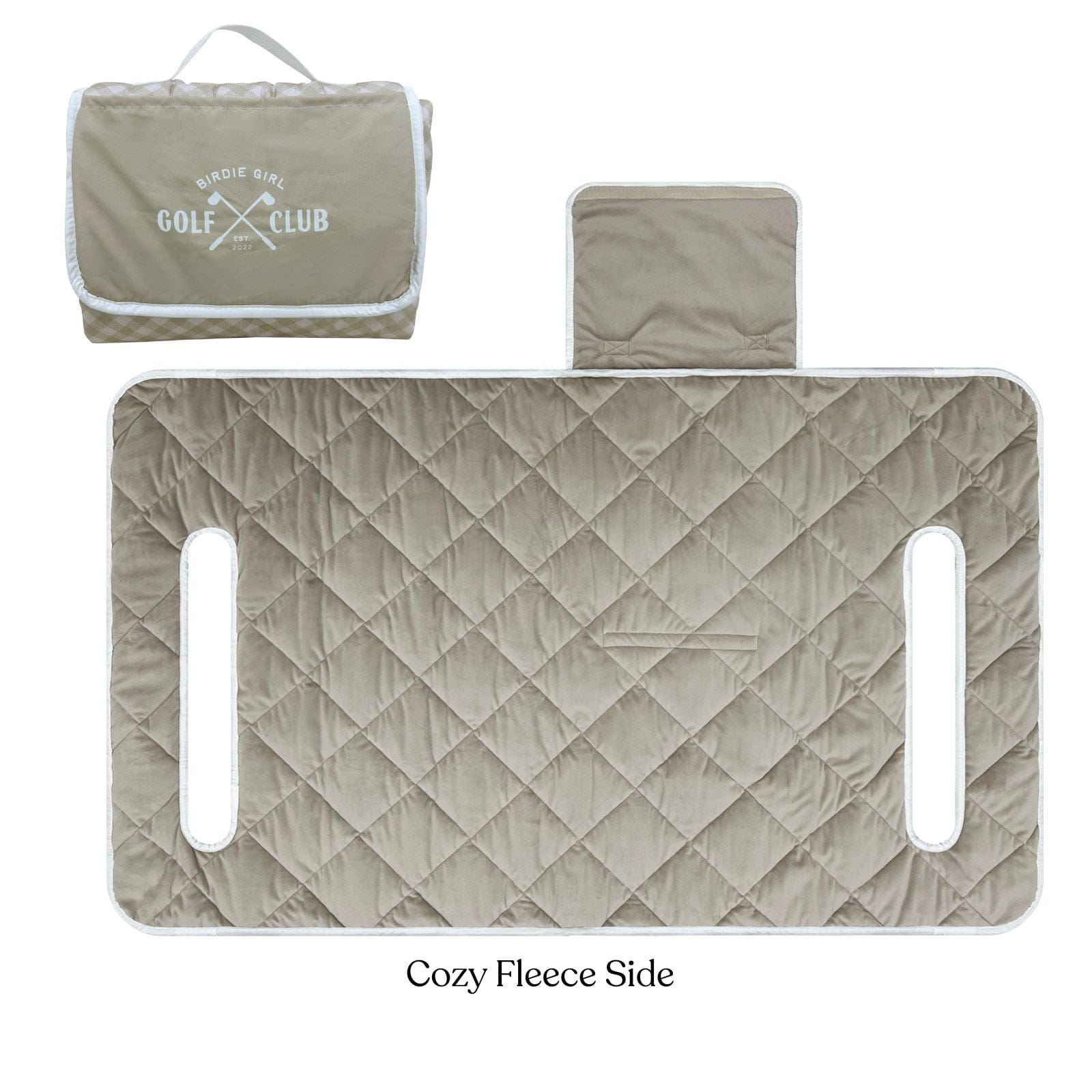 Golf Cart Seat Covers in Gingham Neutral Golf Cart Seat Cover by Birdie Girl Golf