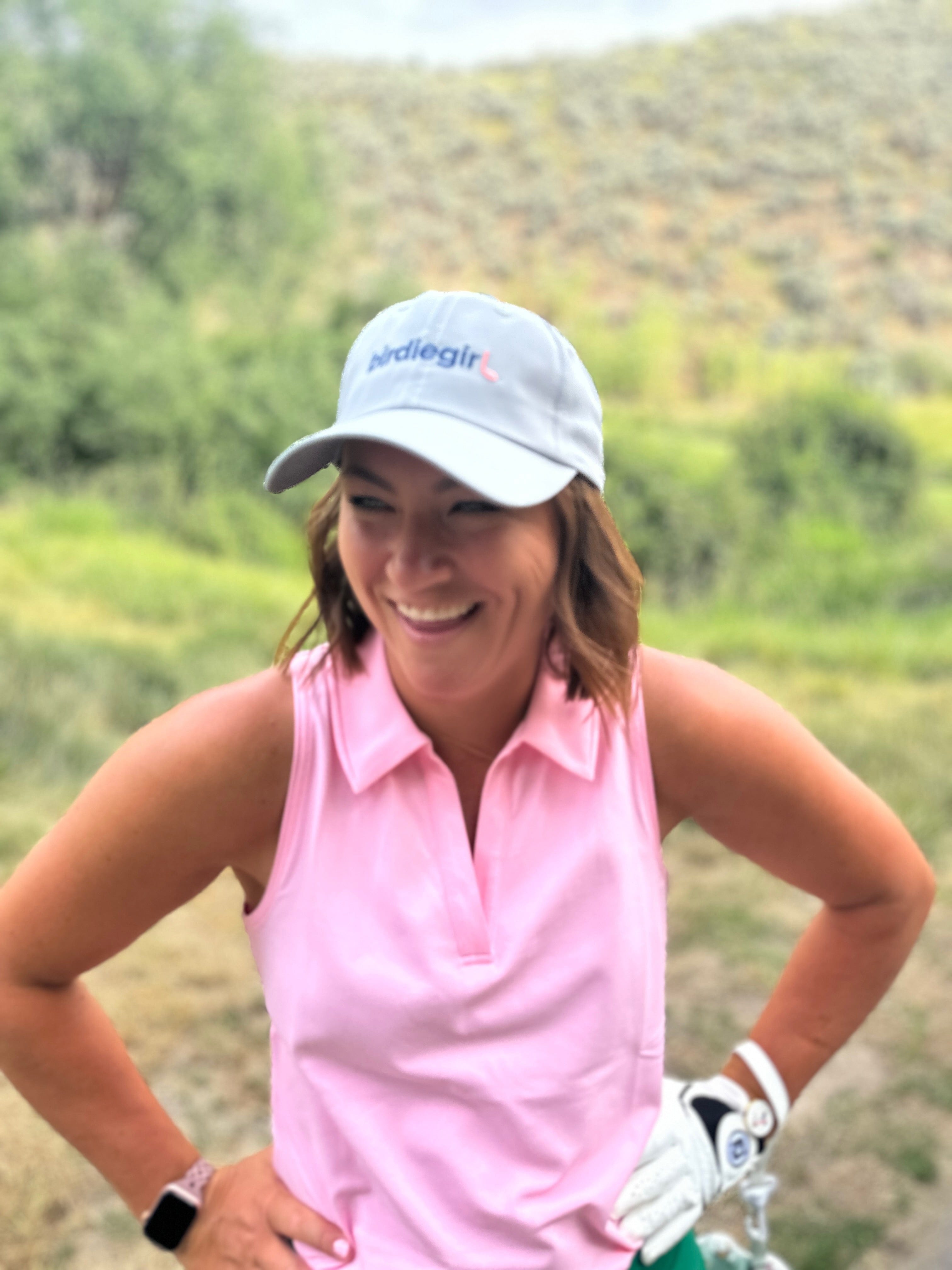 in Light Grey Birdie Girl Small Fit Performance Hat by Birdie Girl Golf