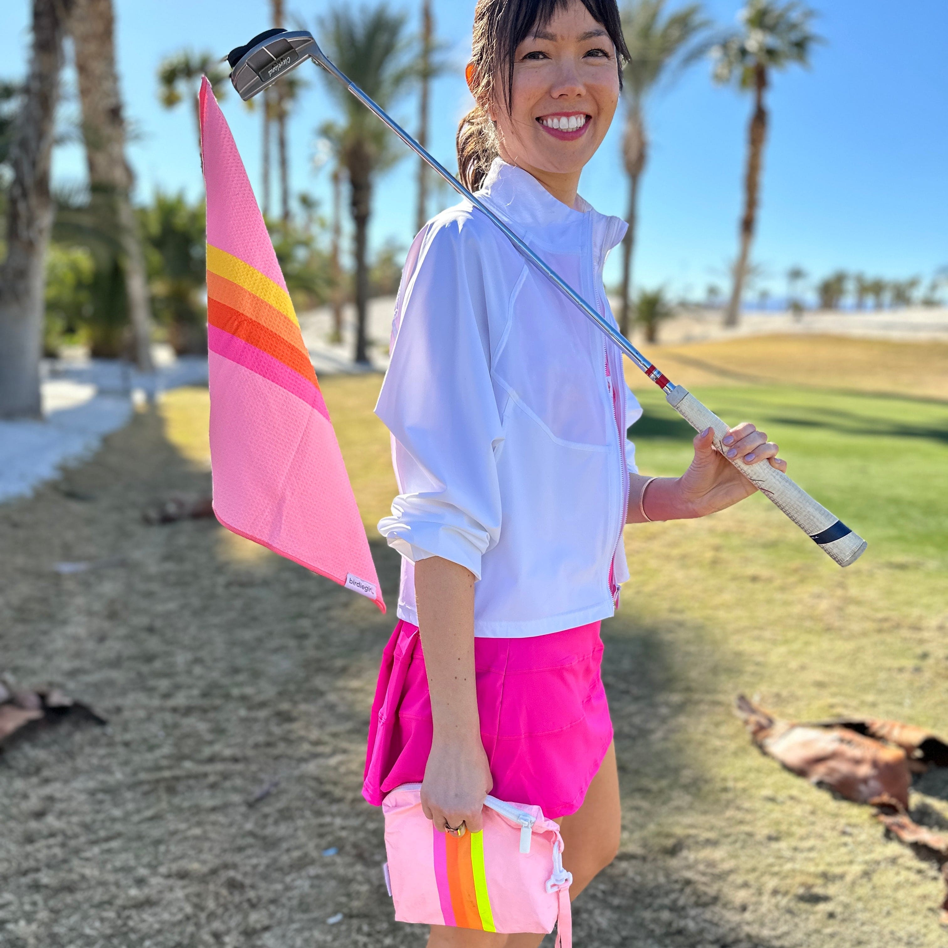 Magnetic Towels in Golfher's Sunset Magnetic Golf Towel by Birdie Girl Golf
