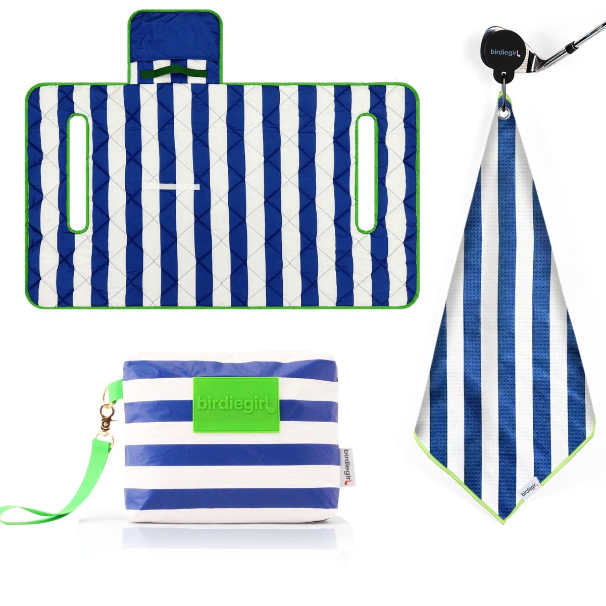 Magnetic Towels in Navy Stripe Women's Golf Gift Set by Birdie Girl Golf