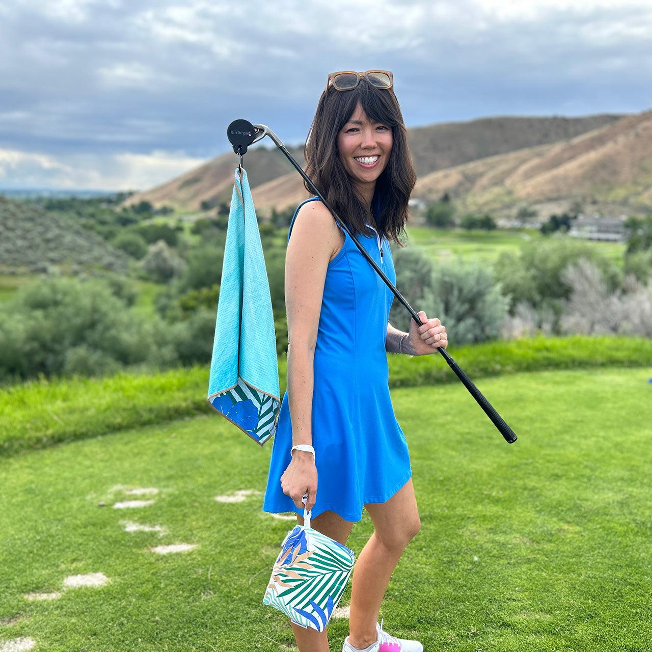 Magnetic Towels in Set of 2: Girl's Trip Magnetic Golf Towel and Golf Accessory Bag by Birdie Girl Golf