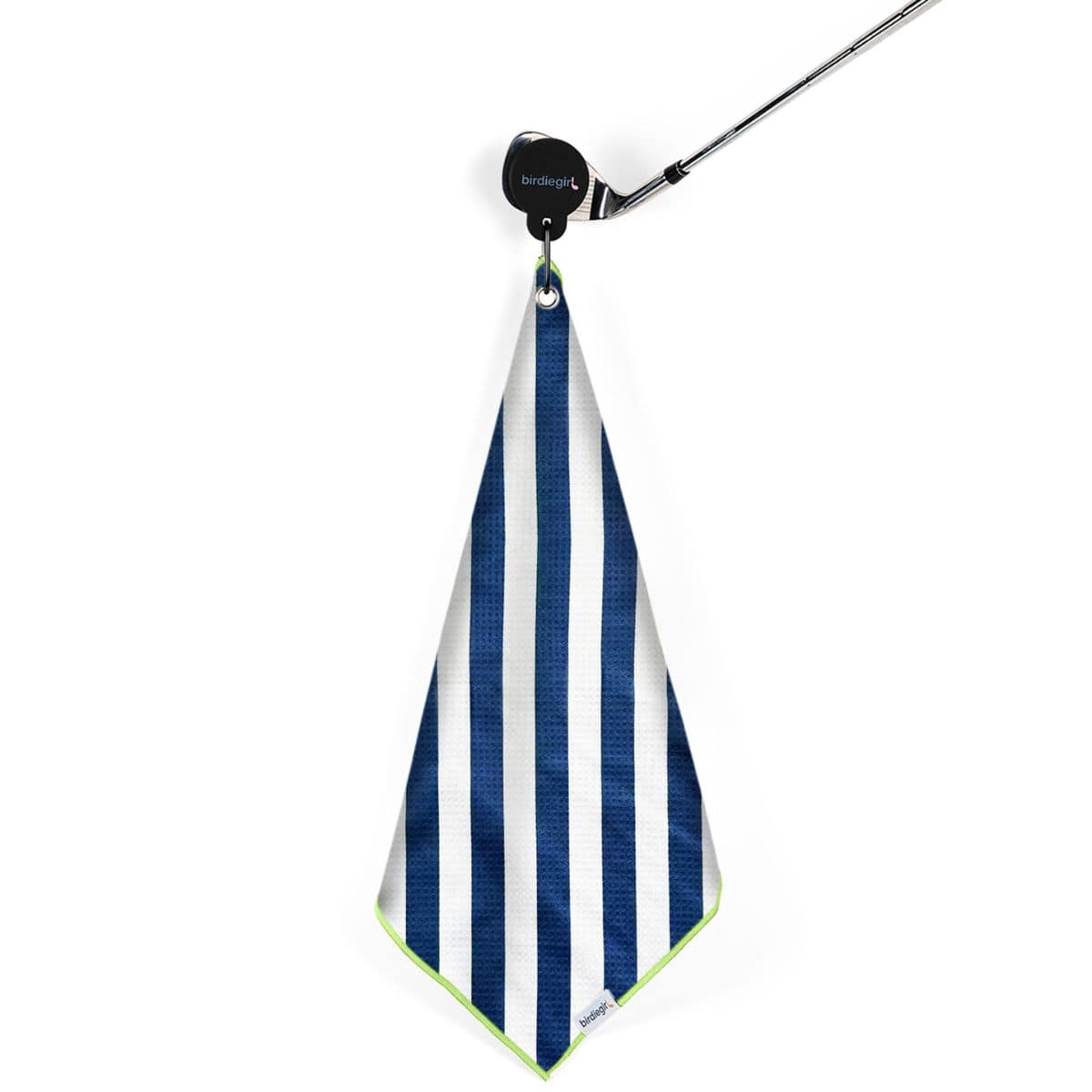 Magnetic Towels in Set of 2: Navy Stripe Time Magnetic Golf Towel and Golf Accessory Bag by Birdie Girl Golf