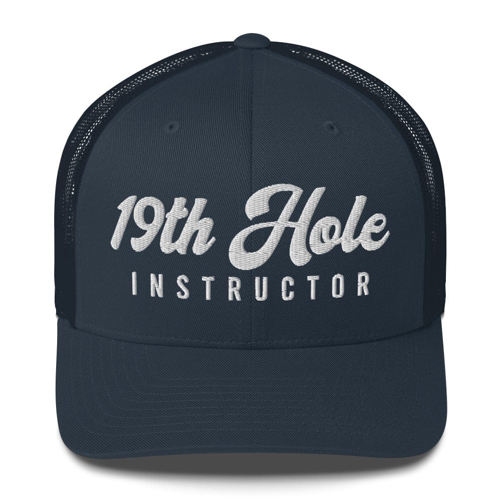 in Navy 19th Hole Instructor Golf Trucker Cap by Birdie Girl Golf