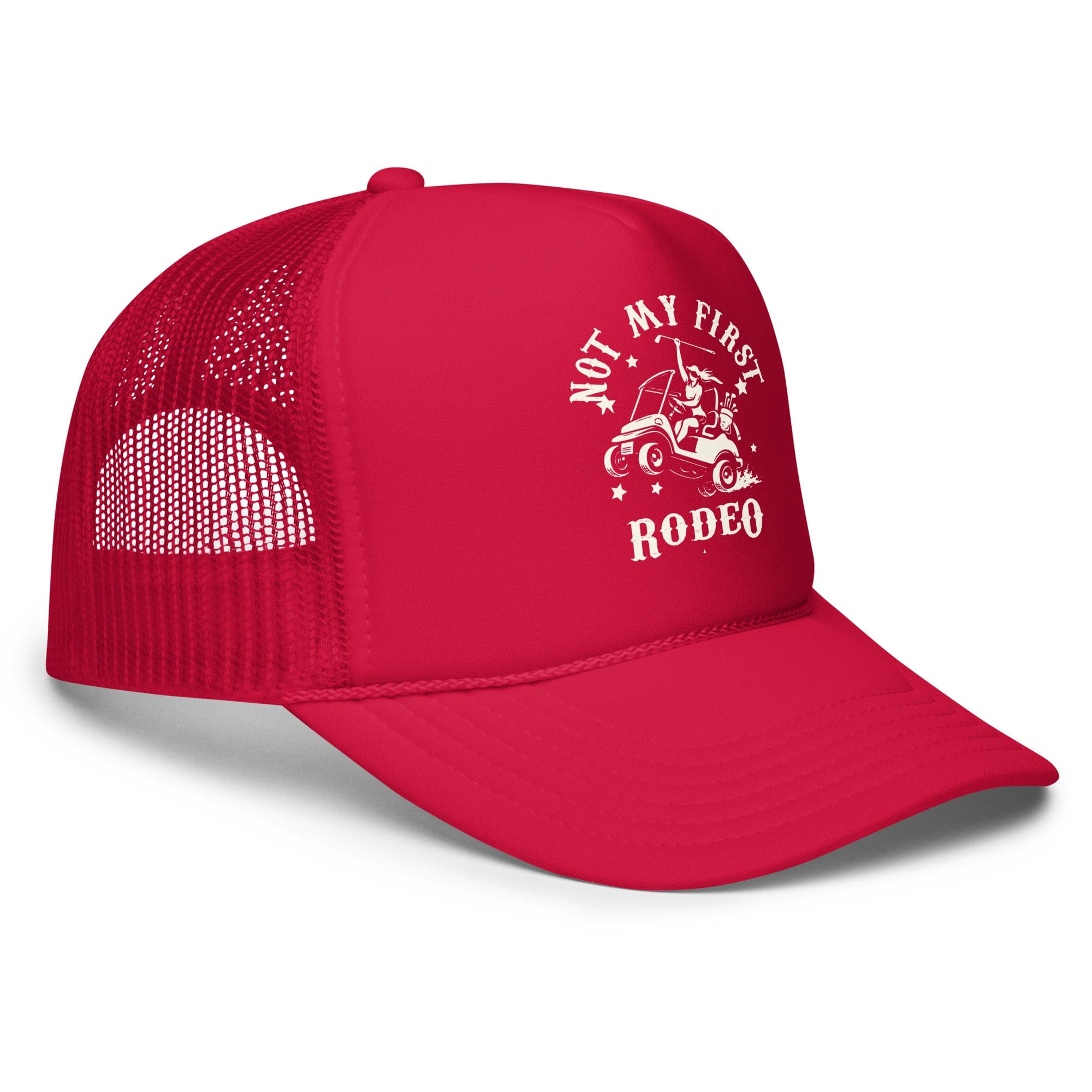 in Not My First Rodeo Golf Girl Trucker Hat by Birdie Girl Golf