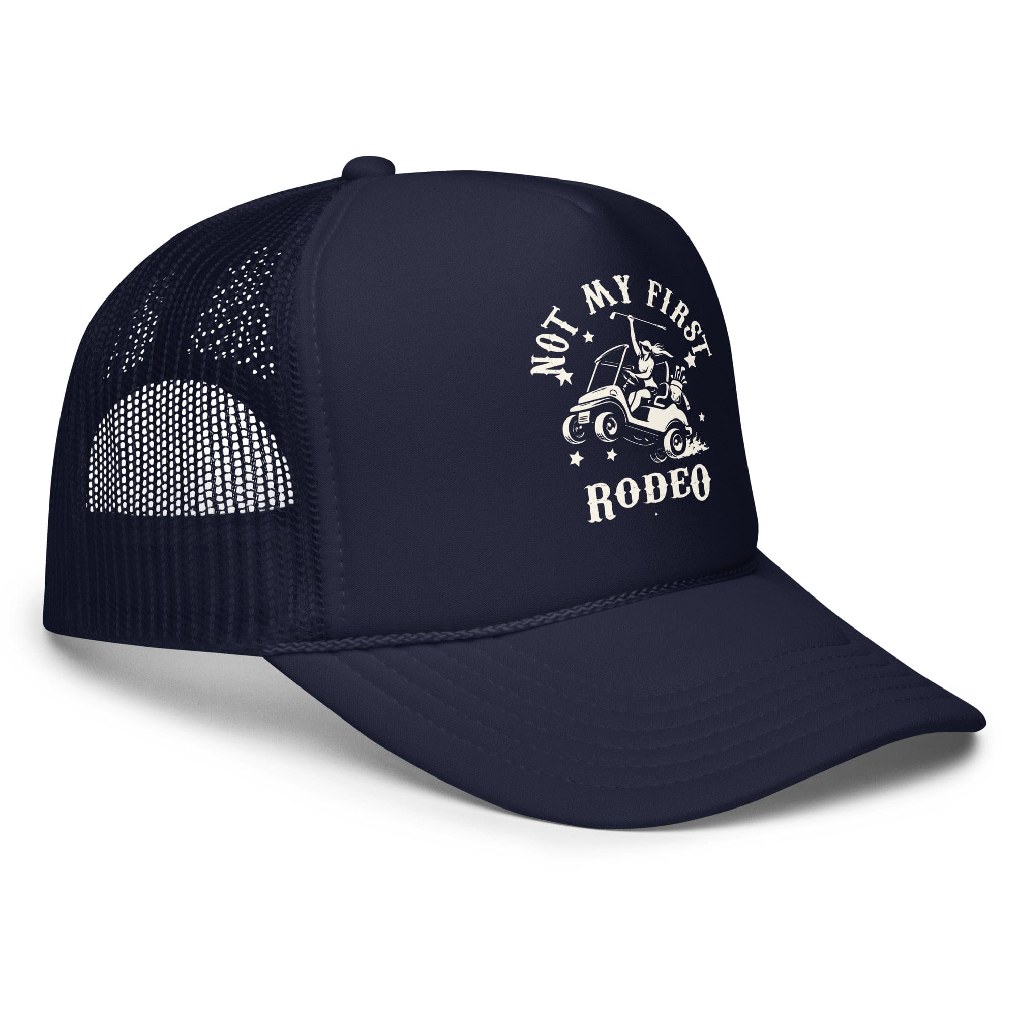 in Not My First Rodeo Golf Girl Trucker Hat by Birdie Girl Golf