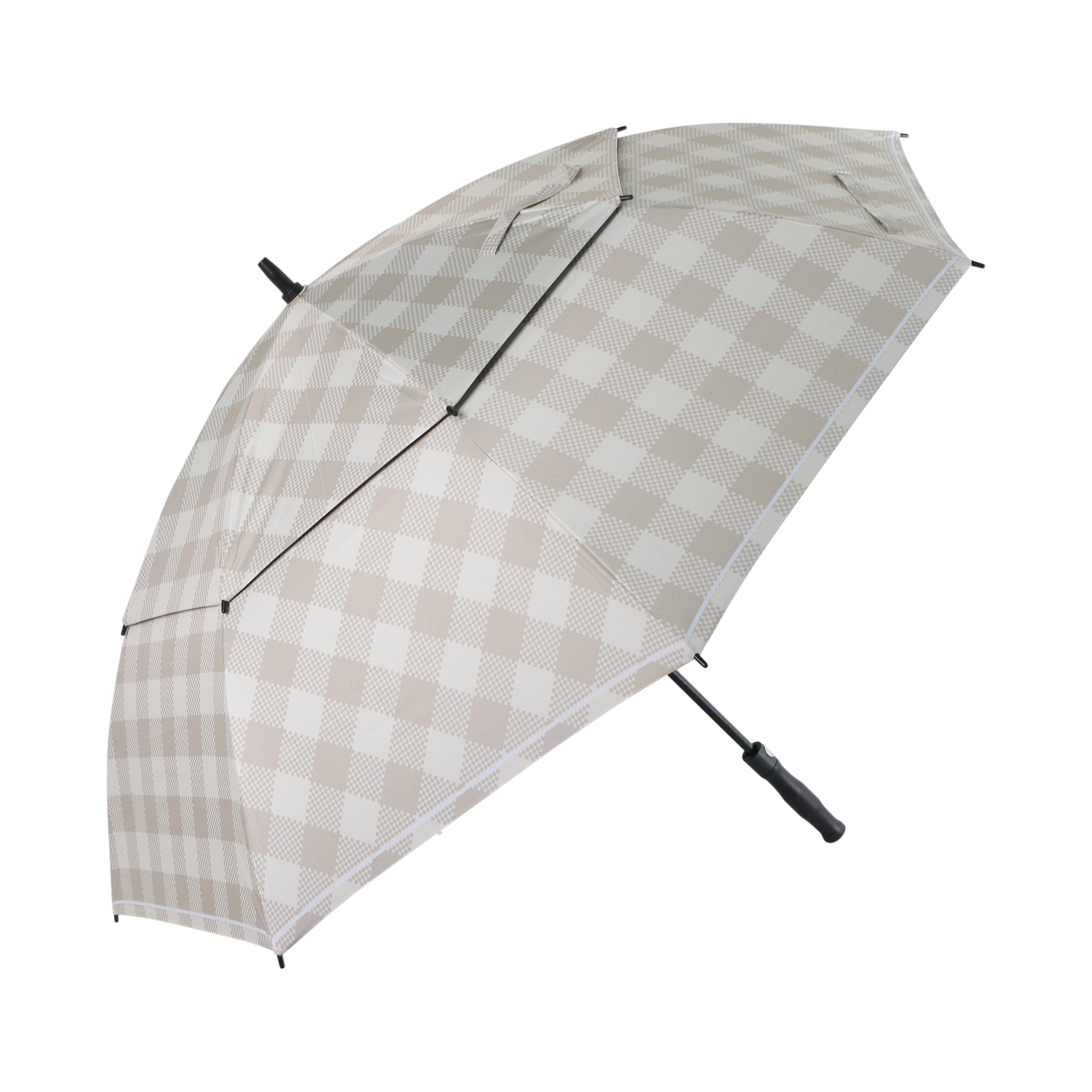 in Women’s Golf Umbrella – Neutral Gingham by Birdie Girl Golf