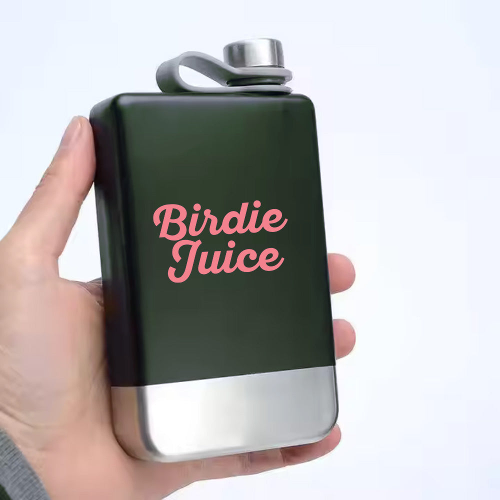 Pink and Green Birdie Juice Flask 8oz