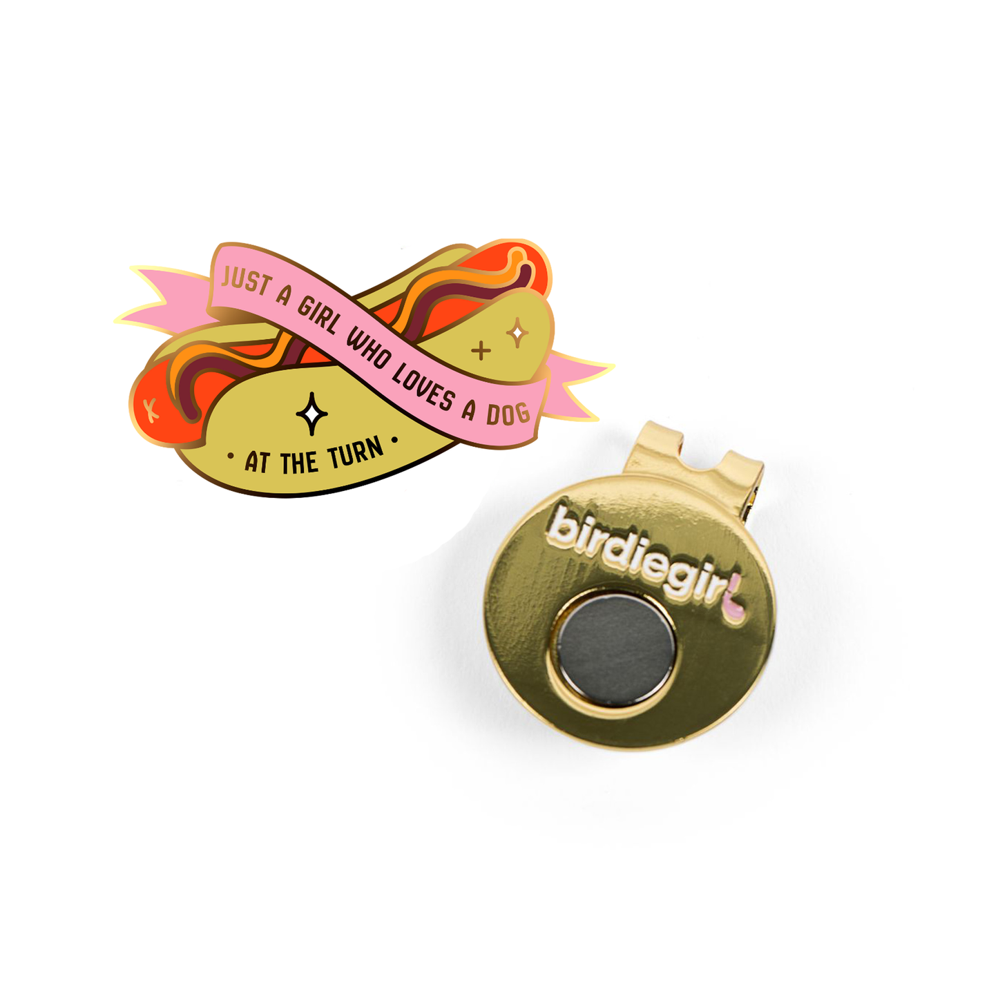 Hot Dog Girl Ball Marker with Hat Clip