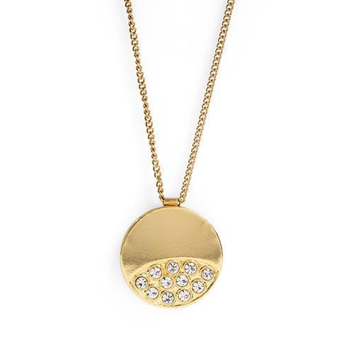 Ball Marker Necklaces in Gold Ladies' Golf Ball Marker Necklace with Half Moon Marker by Birdie Girl Golf