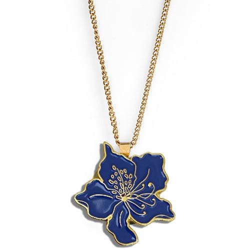 Ball Marker Necklaces in Periwinkle Blue Women's Golf Ball Marker Necklace with Azalea Flower Marker by Birdie Girl Golf