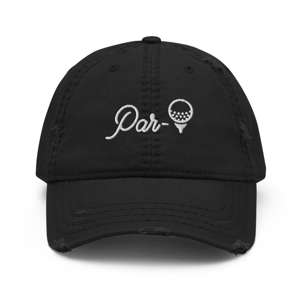 in Black Par-Tee Women's Golf Distressed Hat by Birdie Girl Golf