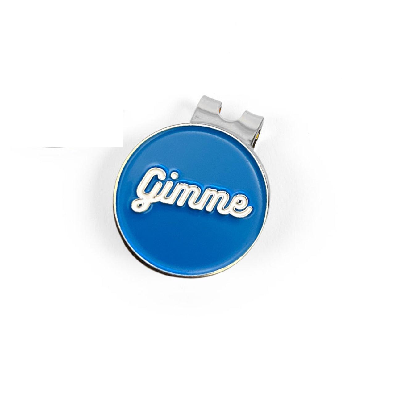 Golf Ball Markers in Blue and Silver Gimme Golf Ball Marker with Hat Clip by Birdie Girl Golf