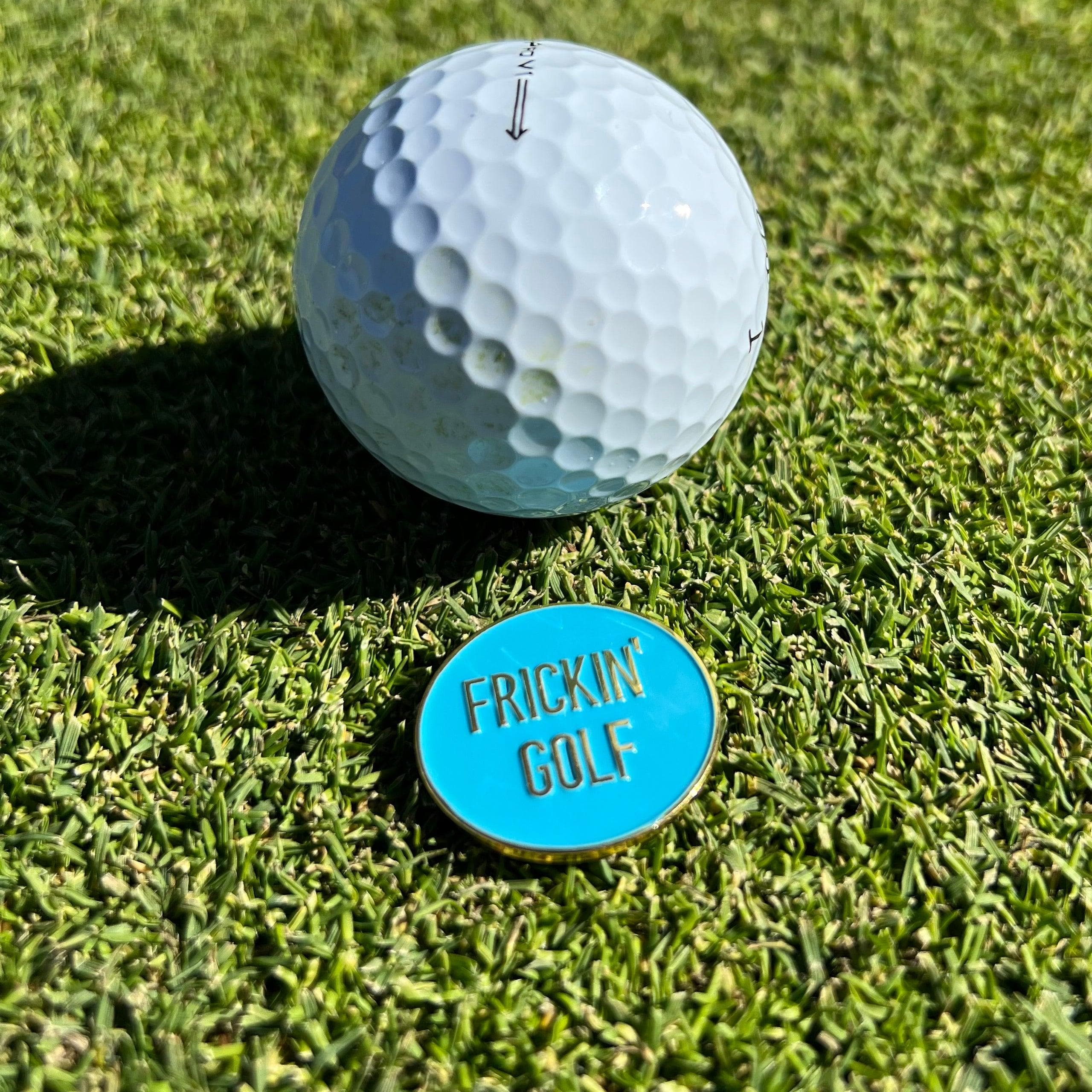 Golf Ball Markers in Gold Frickin' Golf Ladies Ball Marker with Magnetic Hat Clip by Birdie Girl Golf