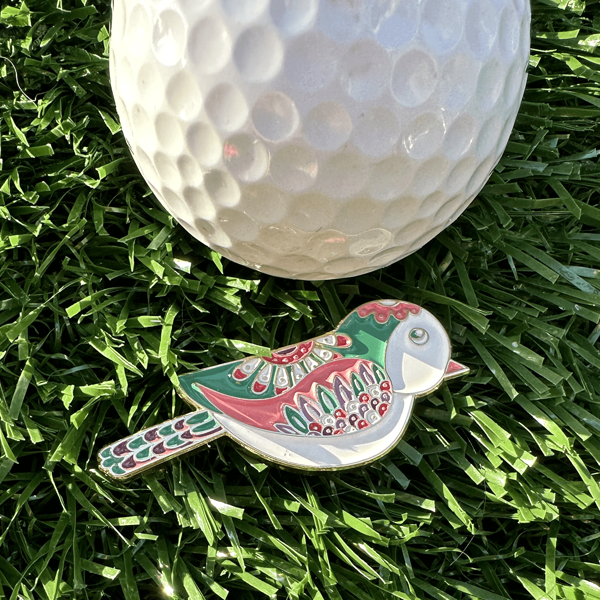 Golf Ball Markers in Multi-Color Birdie Women's Golf Ball Marker with Hat Clip by Birdie Girl Golf
