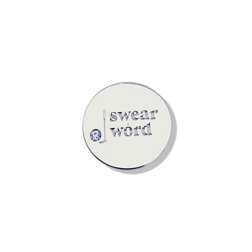 Golf Ball Markers in Silver Swear Word Golf Ball Marker with Hat Clip by Birdie Girl Golf