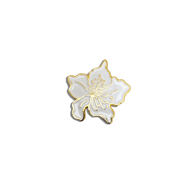 Golf Ball Markers in White Azalea Flower Women's Golf Ball Marker with Hat Clip by Birdie Girl Golf